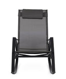 Poltrona a Dondolo da Giardino 60x107x95h cm in Acciaio e Textilene Ercolano Antracite  