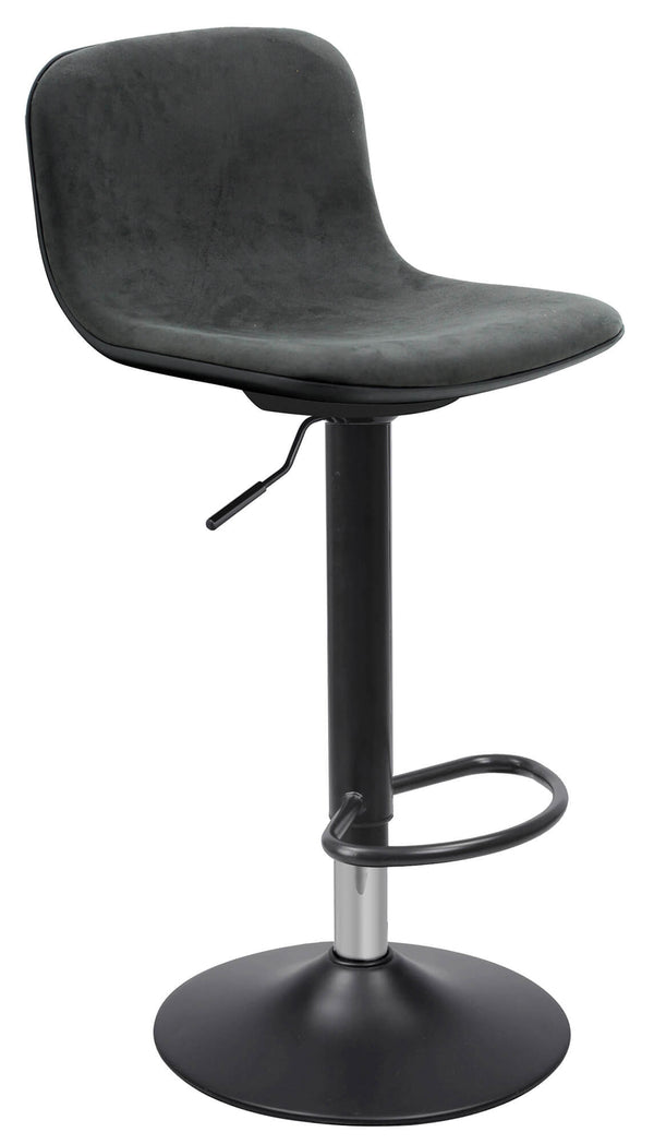 Hocker mit Gasdruckfeder und Drehsitz aus schwarzem Motti Boyd Kunstleder sconto