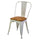 Sedia New Bristol 43x43xh45/84 cm in Ferro Bianco Antico con seduta in Legno