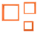 Set 3 Mensole da Parete Cubo in Fibra di Legno Rubic Arancio