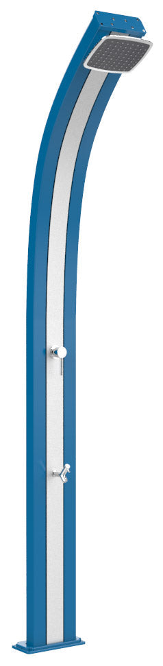 Doccia Solare da Esterno Giardino 30L Miscelatore e Lavapiedi Arkema Spring Fascia Inox Blu prezzo