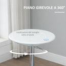Tavolino da Bar Ø61x76-97 cm in Acciaio e ABS Bianco