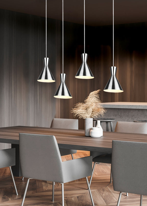 prezzo Innen-Pendelleuchte E27 aus matt vernickeltem Metall