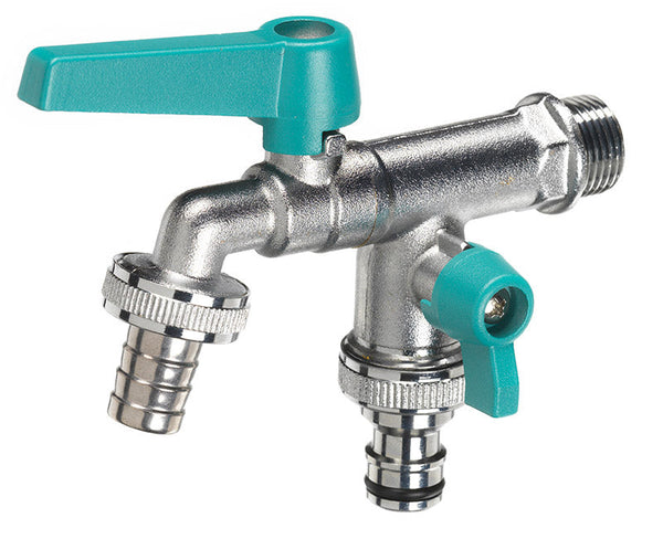 Rubinetto a Sfera Doppio per Fontana da Giardino con Leve Colorate Belfer RUB/027 Turchese online