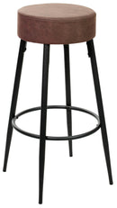 Sgabello da Bar Alto in Metallo Seduta in Tessuto Motti Dallas Marrone