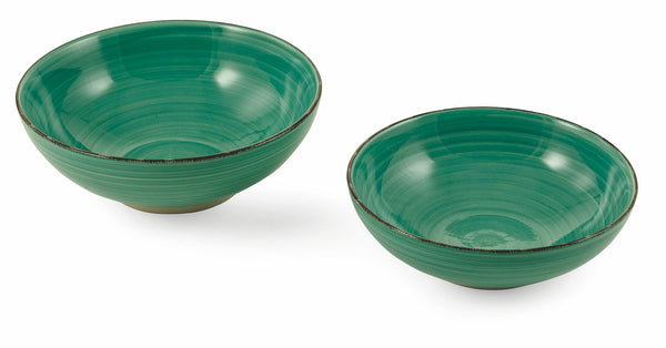 Set mit 2 Salatschüsseln aus Steingut Villa d'Este Home Tivoli Baita Azzurre sconto