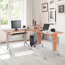 Scrivania da Ufficio ad Angolo Porta PC in Legno Marrone 