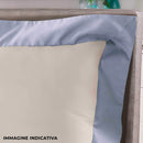 Set Lenzuola Sopra Sotto e Federe Bordi in Raso Garrini Eveline Avorio/Bordeaux Varie Misure