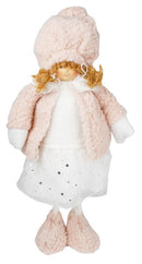 Bambola Natalizia H52 cm in Tessuto Rosa