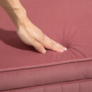 Panca Contenitore Ovale 108x44x43,5 cm Capienza da 72L con Coperchio Sollevabile in Velluto e Legno Rosa      