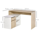 Scrivania Angolare da Ufficio 120x92x75,5 cm in Legno Rovere e Bianco