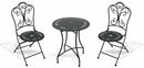 Set da Giardino Pieghevole in Ferro con Tavolo e 2 Sedie Soriani Provence Breakfast Nero