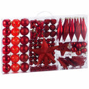 Addobbi per Albero di Natale 102 Pezzi Rosso Palline Calze Stelle Pigne Natalizie