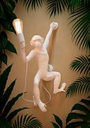 Lampada da Muro Monkey Bianca 32x32x64 cm in Resina Bianco      