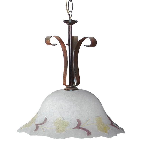 prezzo Aufhängung D40 1xE27 Kupferbrauner Rahmen Bernsteingrünes Glas E-Energy Bernstein