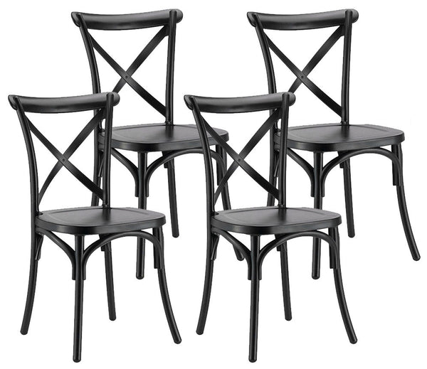 Set mit 4 Stühlen 88 x 44 x 49 cm aus schwarzem Polypropylen acquista