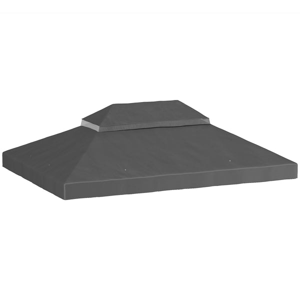 Copertura per Gazebo da Giardino 3x4 m a 2 Livelli in Tessuto Oxford 600D con Fori di Drenaggio Grigio Scuro prezzo