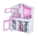 Cucina Giocattolo per Bambini con Accessori in Legno Rosa 110x32.5x99.5 cm 