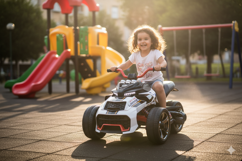 Mini Quad Elettrico per Bambini 3 Ruote 12V ATV 3.0 Bianco