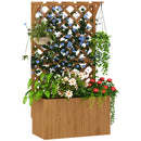Letto per Orto Rialzato con Traliccio per Rampicanti e Pergola Superiore 64x33x122 cm in Legno di Abete    