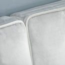 Divano Letto Angolare 218x110x66 cm con Penisola in Legno e Tessuto Grigio Chiaro