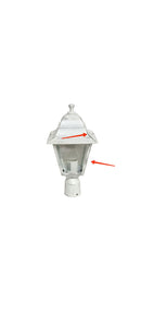 Lampada Testa Palo da Giardino E27 60W in Alluminio Sovil Bianco e Argento Seconda Scelta