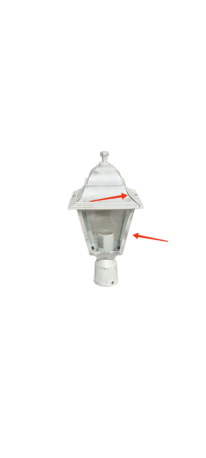 Lampada Testa Palo da Giardino E27 60W in Alluminio Sovil Bianco e Argento Seconda Scelta