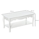 Tavolino da Caffè Basso in Legno Bianco 94x44x42 cm 