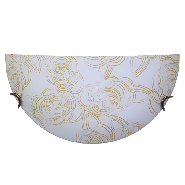 Applikation 1xE27 Haken Bz Glasplatte Weiß Verzierte Rosen E-Energy Caterina prezzo