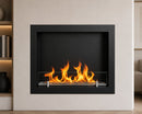 Camino a Bioetanolo da Incasso a Parete Frontale 60x15x55 cm Furore Struttura in Acciaio Nero 