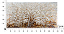 Dipinto Alluminio Albero 120x3,8x60 cm in Legno di Pino Metallo e Canvas