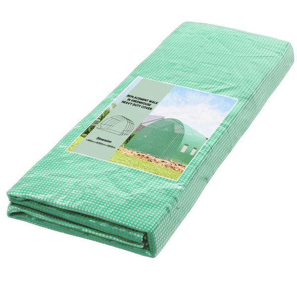 sconto Telo per Serra 4x3x2 m con 8 Finestre Porta Avvolgibile e Bordi Interrati in PE Verde