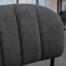 Set 4 Sedie Imbottite 49,5x55x81 cm in Tessuto Effetto Lino Grigio Scuro