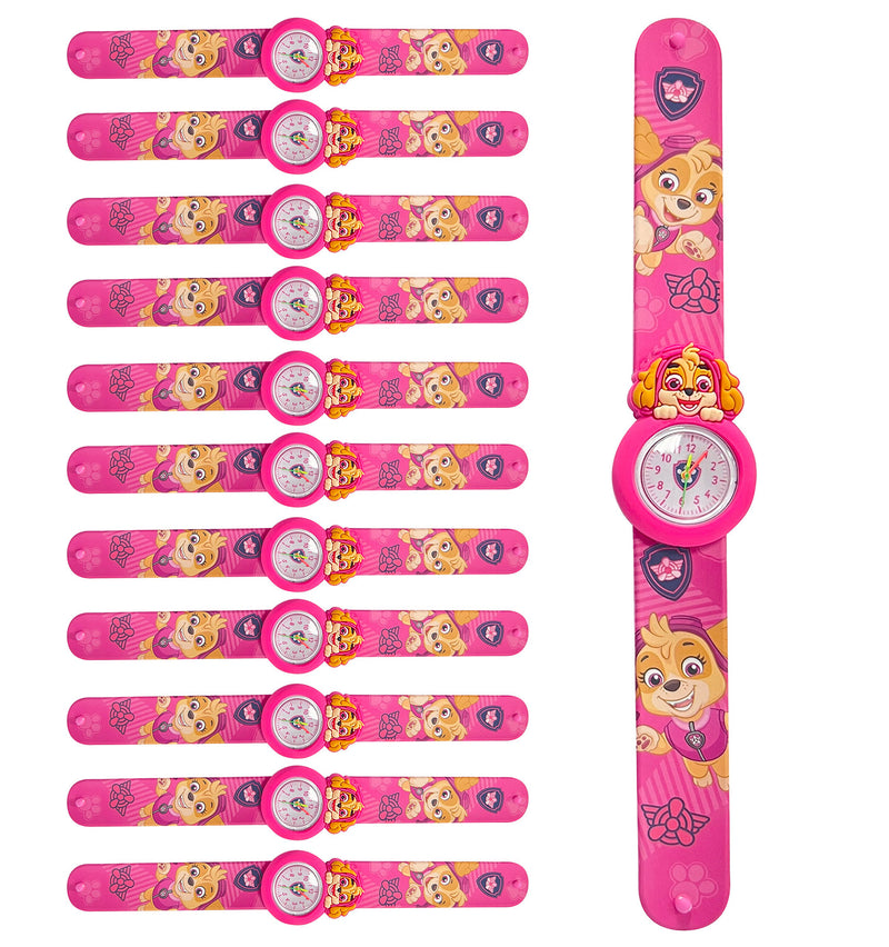 Set 12 Orologi da Polso Bracciale per Bambini Paw Patrol Rosa