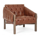 Poltrona Imbottita 83,5x81,5x76 cm in Similpelle Marrone
