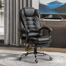 Sedia Poltrona da Ufficio Presidenziale 64.5x69x109-117 cm in Similpelle Nero