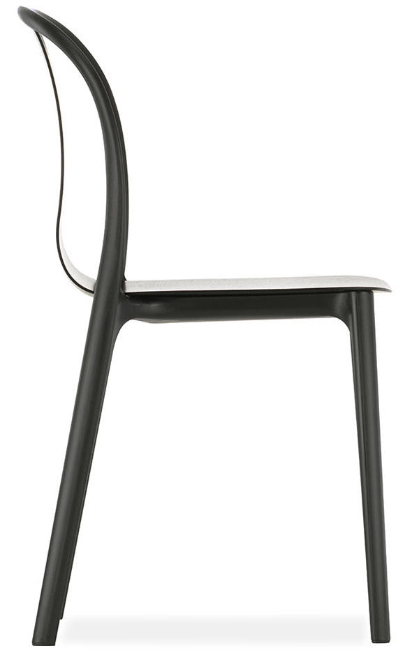 Set 4 Sedie da Giardino in Polipropilene Vandi Bianco e Nera