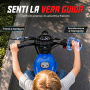 Moto da Cross Elettrica per Bambini 6-12 Anni 24 V 120x58x71,5 cm con Motore 180 W e Pneumatici in Gomma 30 cm Blu      