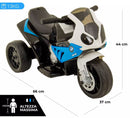 Moto Motocicletta Elettrica per Bambini 6V con Licenza BMW S1000RR Blu