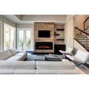 Camino Elettrico da Pavimento 55x122,2x15,7 cm Effetto Fiamma 1500W Archi Nero