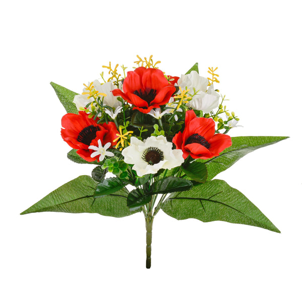 Set 6 künstliche Anemonensträuße Höhe 34 cm Rot online