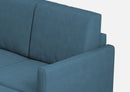 Divano 2 Posti con Pouf 138x155x85 cm Karay in Tessuto Avio