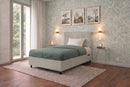 Letto Singolo Contenitore Imbottito Similpelle Tortora BoxMax Testata Square Varie Misure