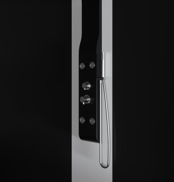 sconto Hydromassage-Duschsäule aus mattschwarzem Relax ABS