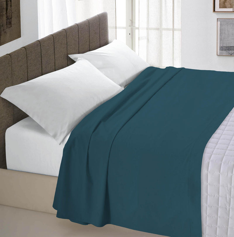 Lenzuolo Sopra in Tinta Unita Verde Petrolio