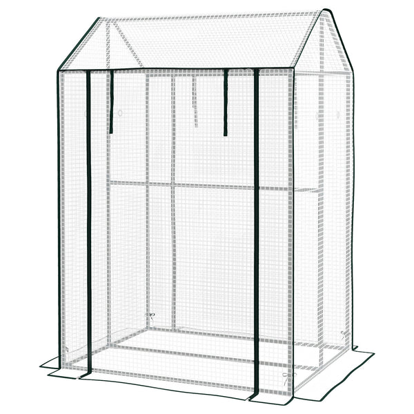 prezzo Serra da Giardino 2 Zone Separate e Porte Avvolgibili 100x80x150cm Copertura in PE