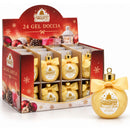 Set 24 Gel Doccia Natalizi 100 Ml Profumo Arancia Pallina Natale con Fiocco
