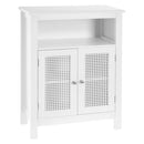 Mobile da Bagno a 2 Ante con Griglia Armadio in Legno Bianco 60x28x80H cm