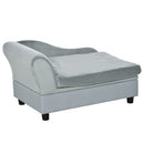 Cuccia Divanetto per Cani con Spazio Portaoggetti e Cuscino 76x45x43 cm Grigio Chiaro