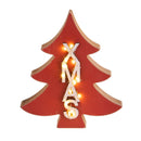 Set 2 Mini Albero di Natale Decorativo con Led Xmas 18 cm Rosso